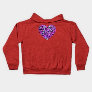 Purple and Pink Colorful Candy Building Blocks and Bricks Heart Photograph Kids Hoodie